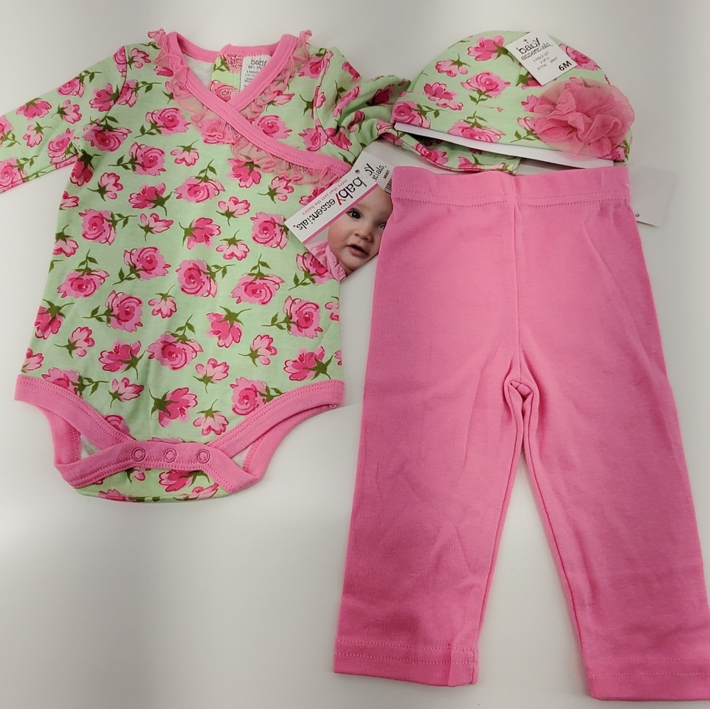 BABY ESSENTIALS INFANT GIRL'S 3 PIECE SET. 6MOS. $14.00